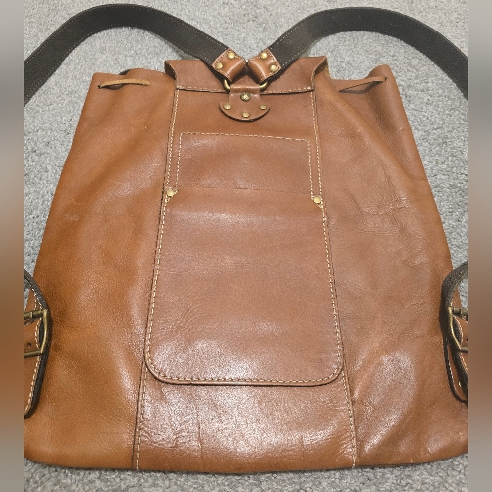 Patricia Nash Vintage Leather Backpack Tan Boho Travel Vacation Western Cottage - Picture 9 of 16